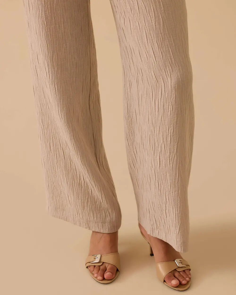 Elastik Bel Geniş Paça Krinkle Pantolon