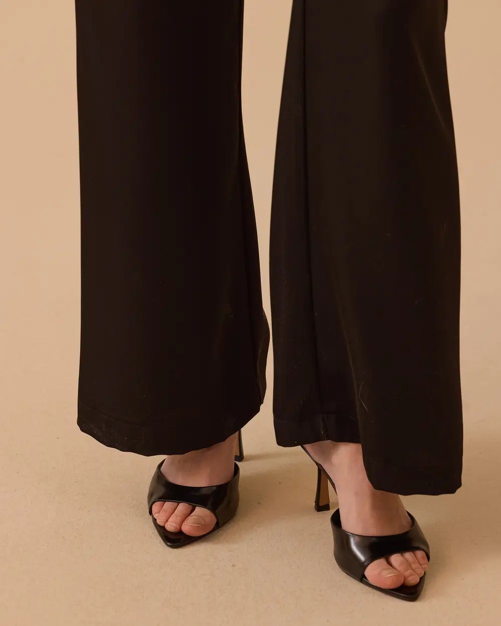 Straight Cut Wide Leg Satin Pants