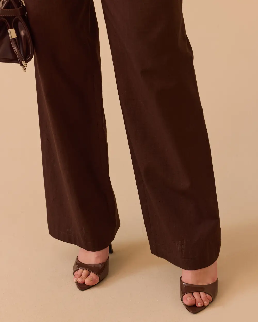 Double Pleated Full Length Linen Pants