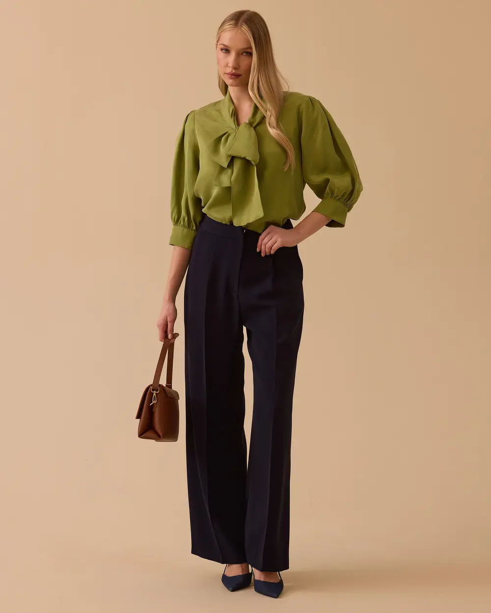 Elena Single Pleated Wide Leg Pants
