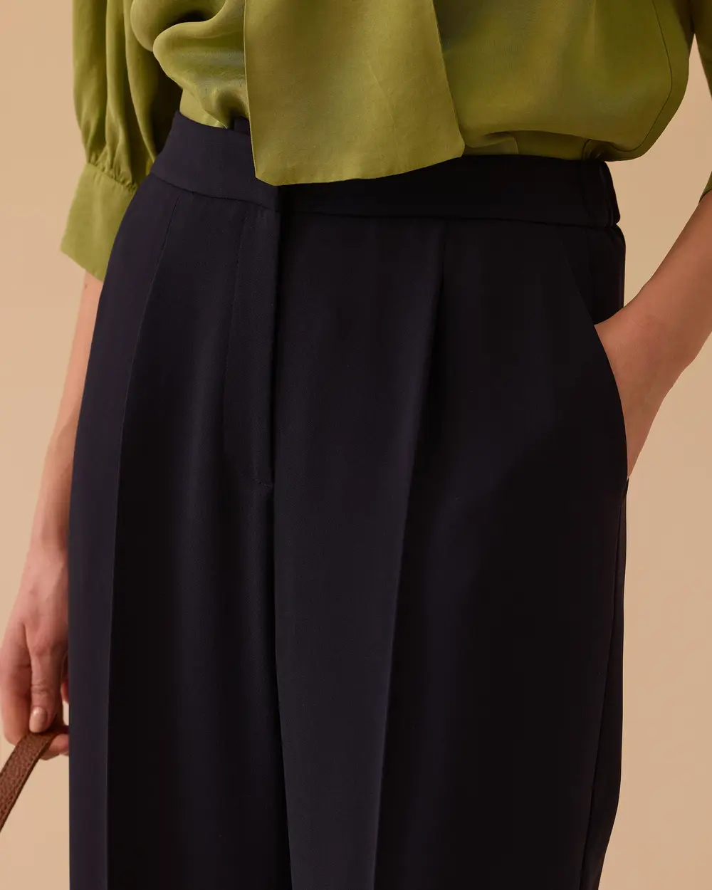 Elena Single Pleated Wide Leg Pants