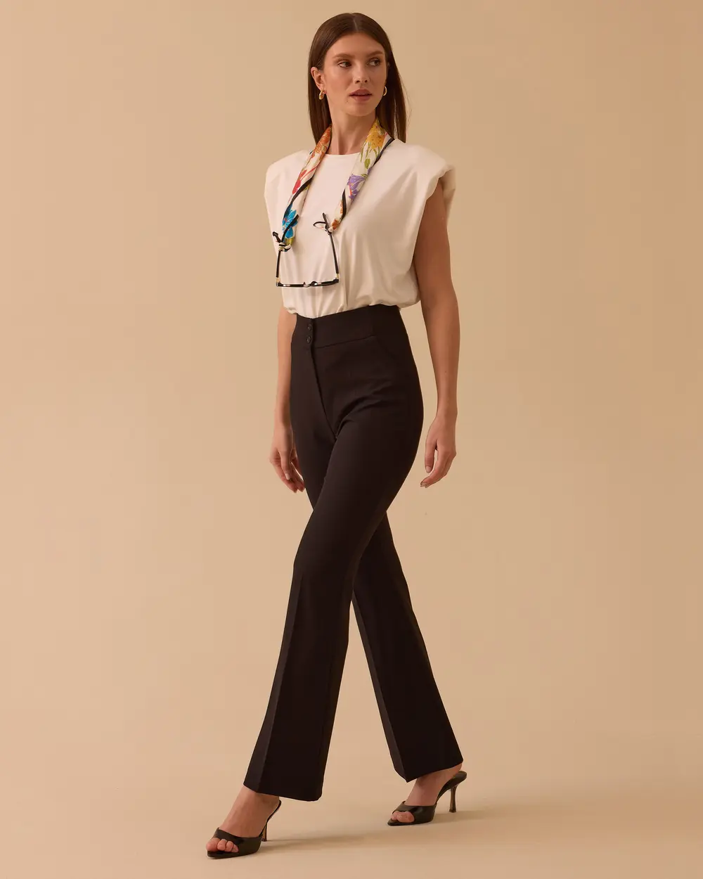 High Waist Full Length Classic Pants