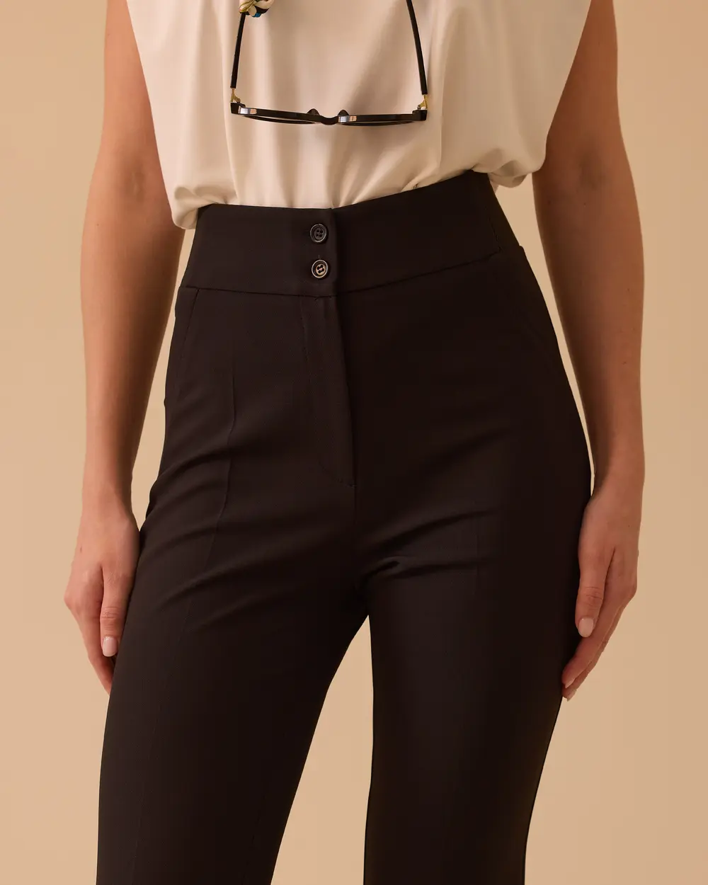 High Waist Full Length Classic Pants