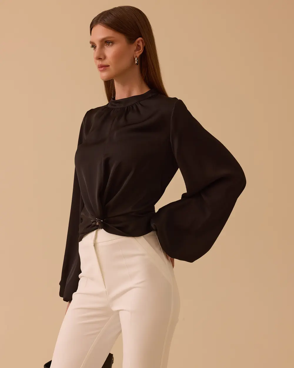 High Waist Full Length Classic Pants