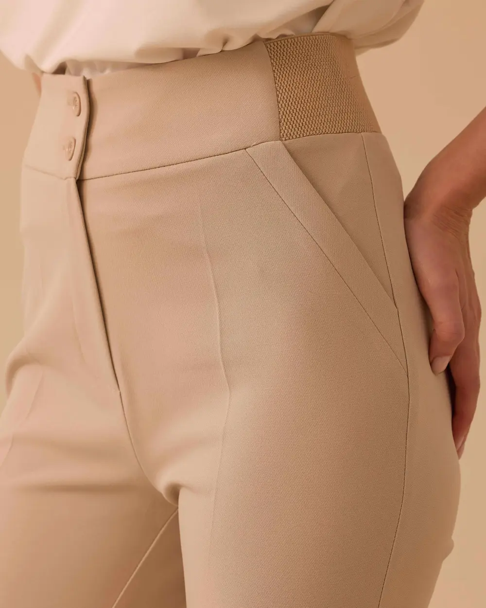 High Waist Full Length Classic Pants