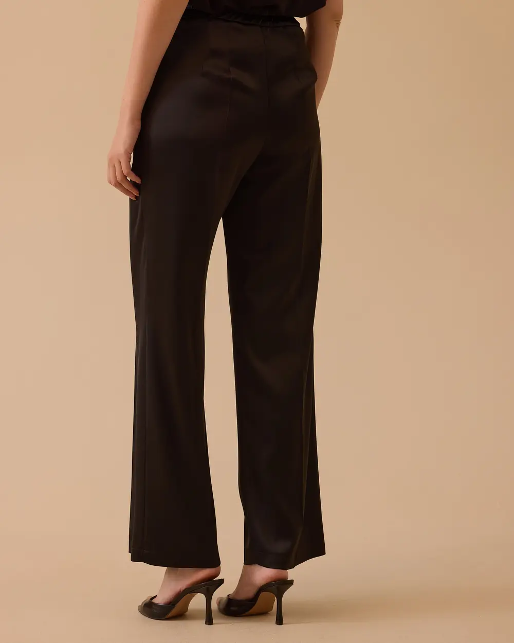 High Waist Full Length Satin Pants