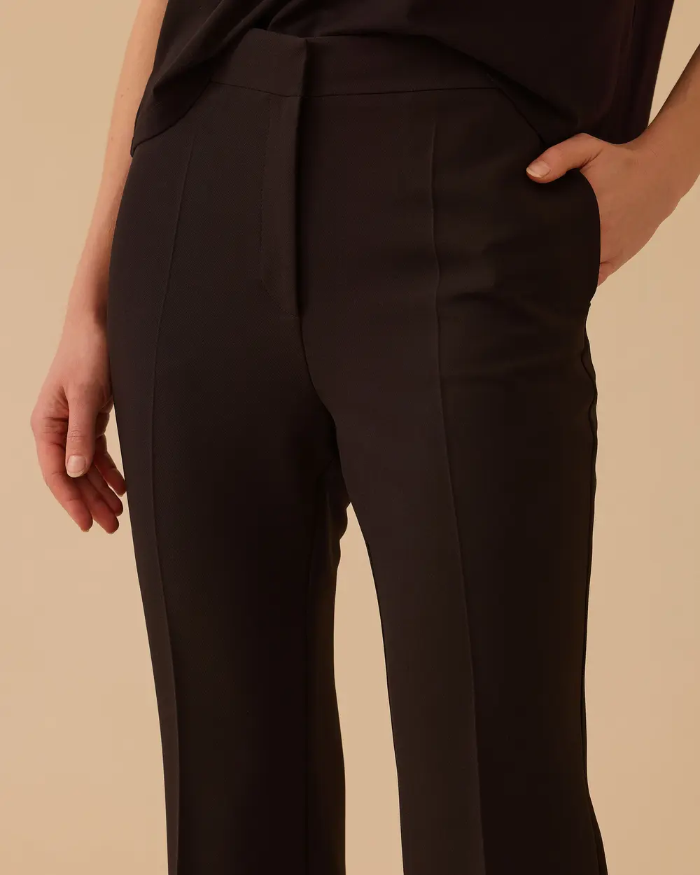 Yüksek Bel Geniş Paça Klasik Pantolon