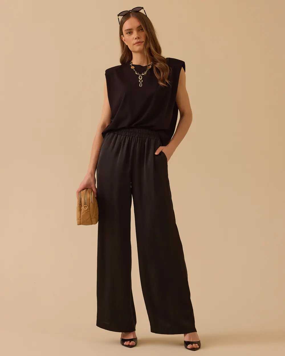 Elastik Bel Bol Paça Cepli Pantolon