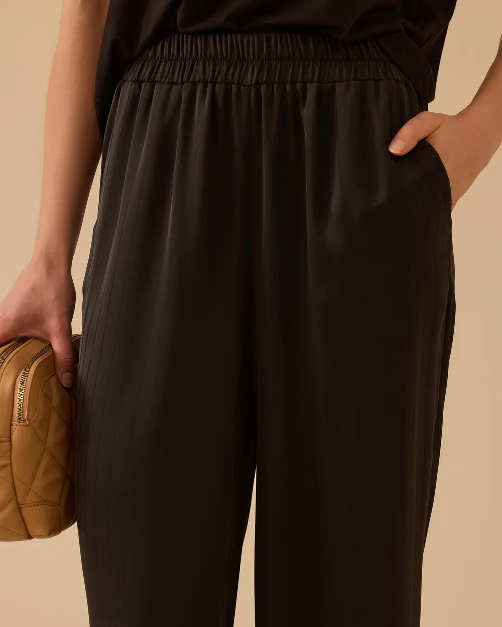 Elastik Bel Bol Paça Cepli Pantolon