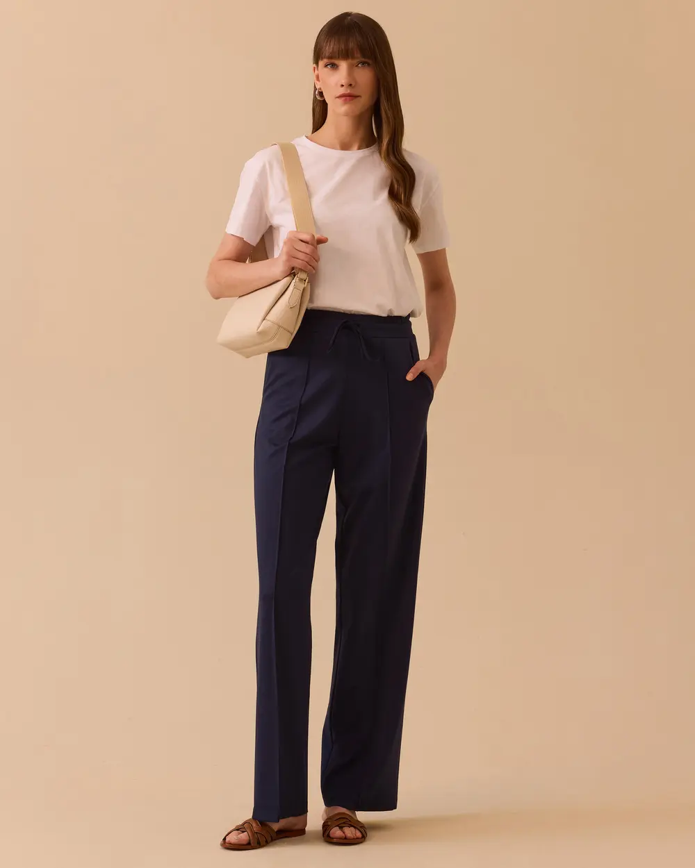 High Waist Plain Sweatpants