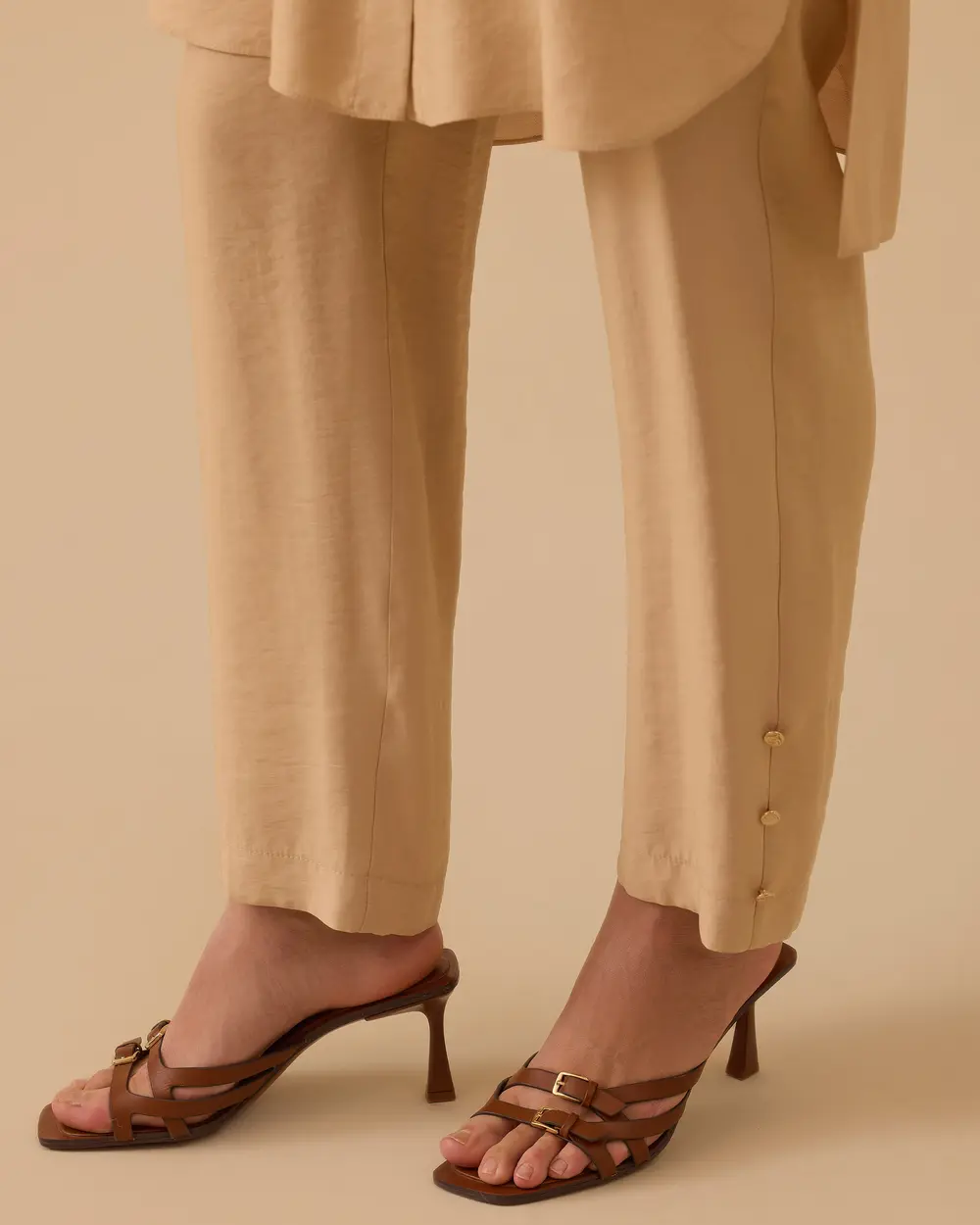 Relaxed Fit Trousers with Lacing Detail
