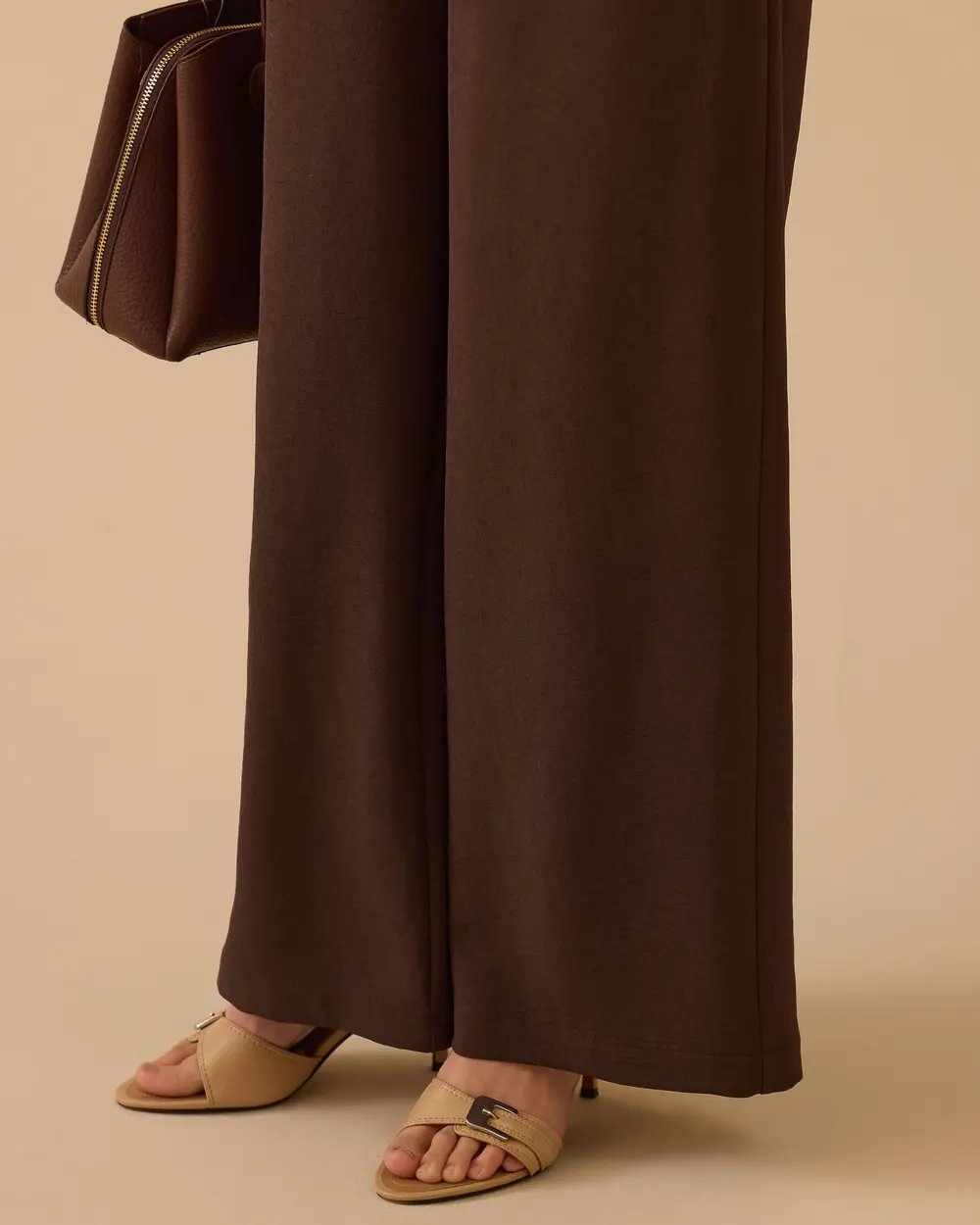 Elastic Waist Krinkle Wide Leg Pants