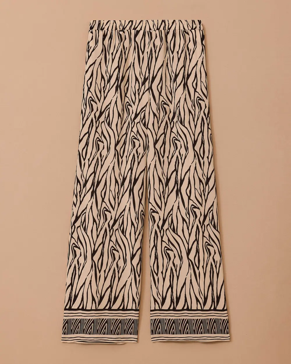 Zebra Patterned Wide Leg Trousers