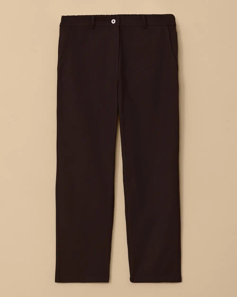 Plus Size Ankle Length Canvas Pants