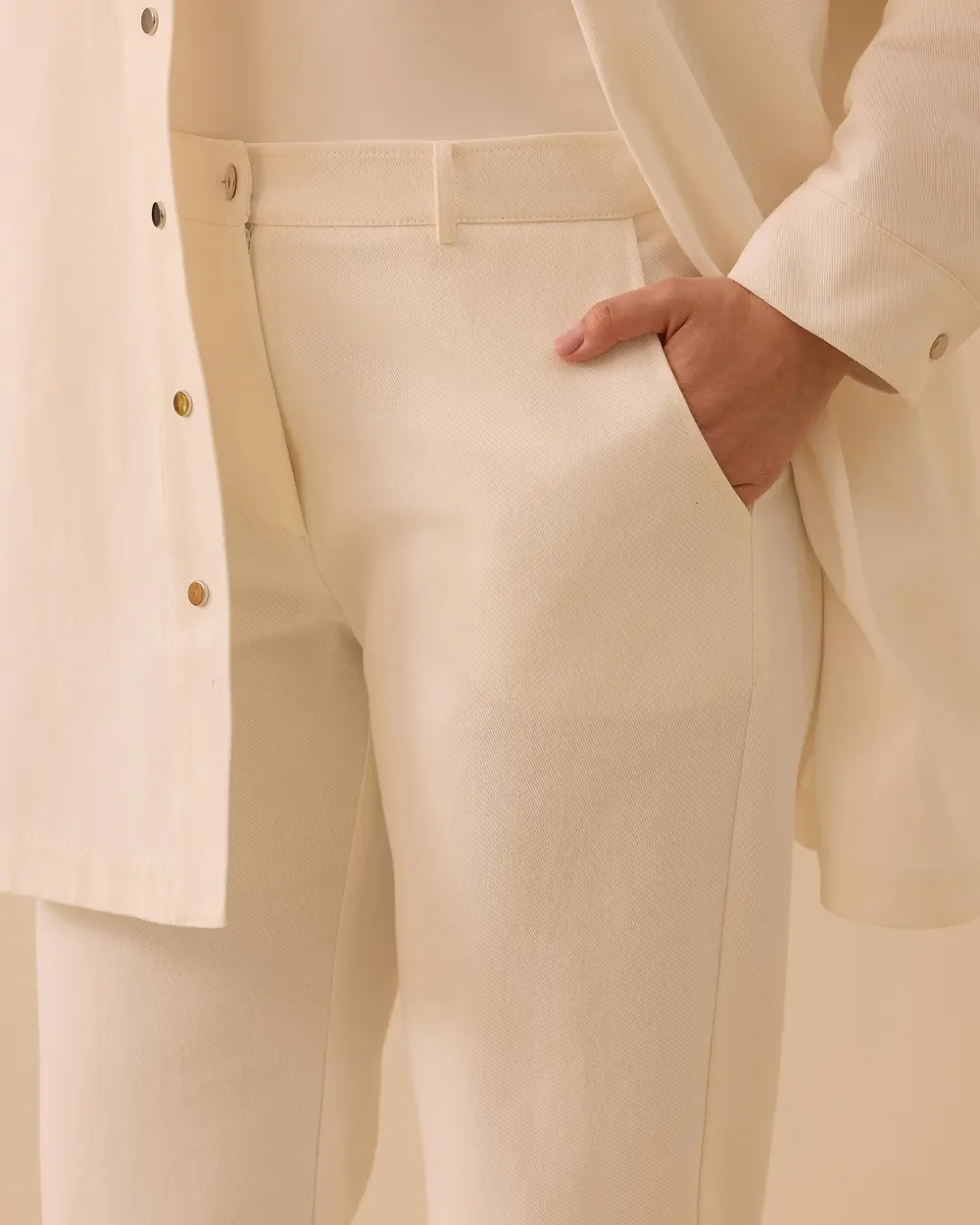 Büyük Beden Bilek Boy Kanvas Pantolon