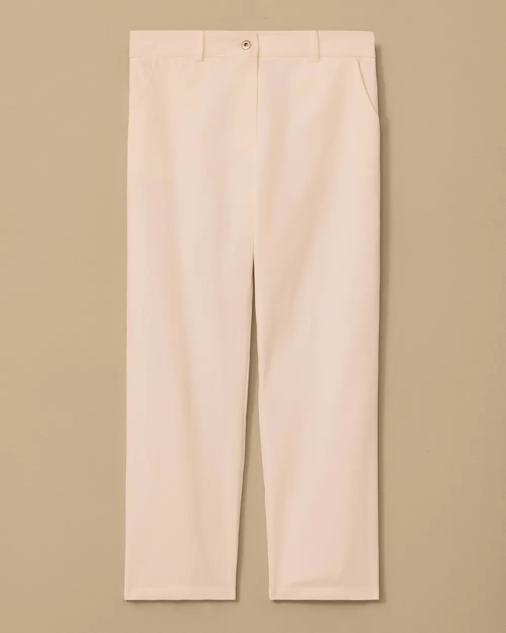 Plus Size Ankle Length Canvas Pants