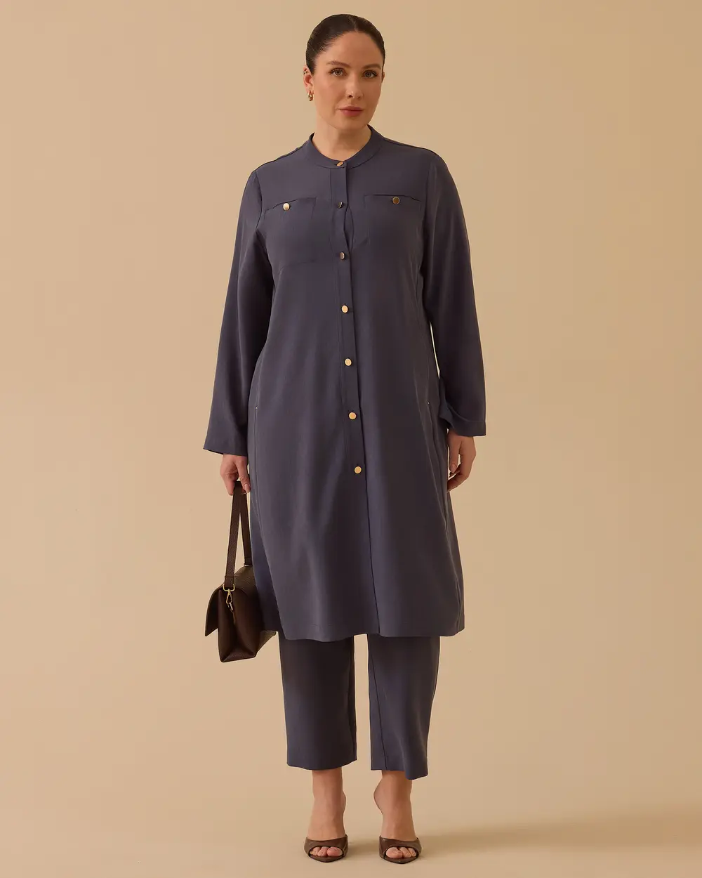 Büyük Beden Düz Paça Bilek Boy Pantolon