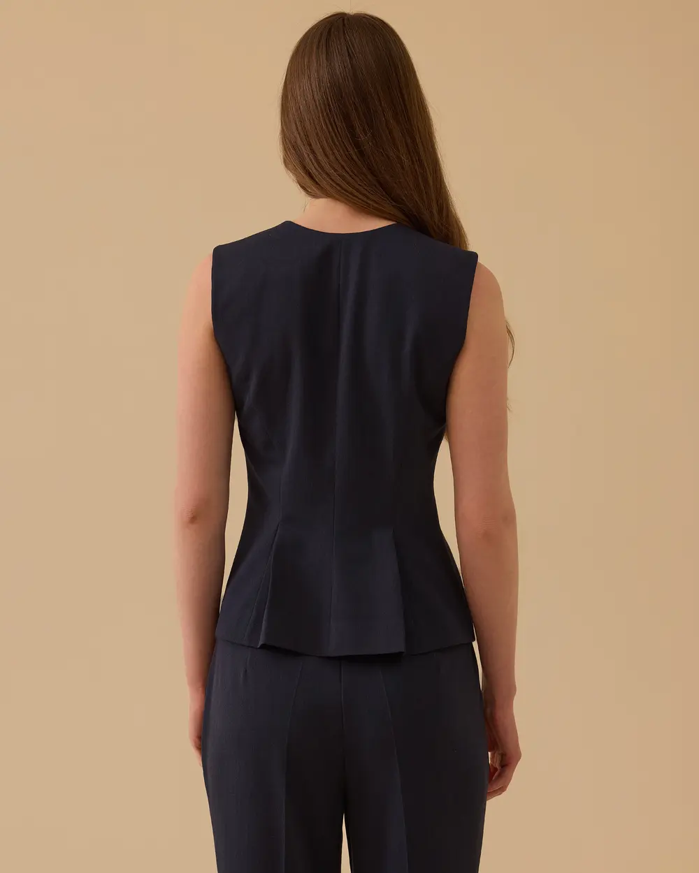 Pile Detaylı Düğmeli Yelek