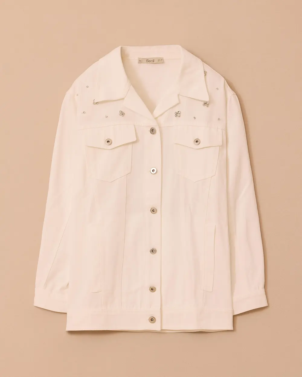 Stone Detailed Canvas Jacket