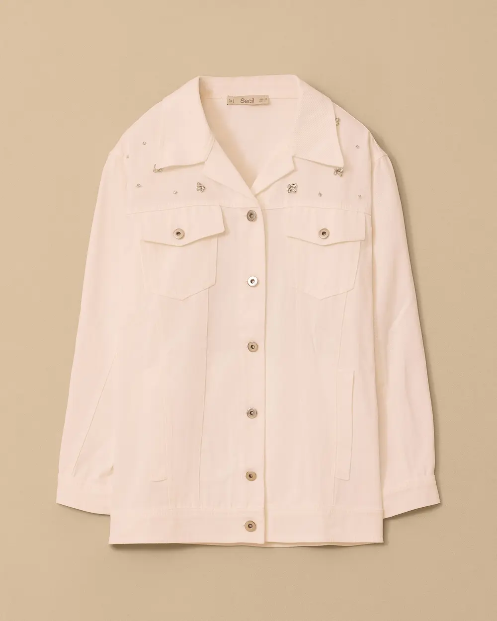 Stone Detailed Canvas Jacket