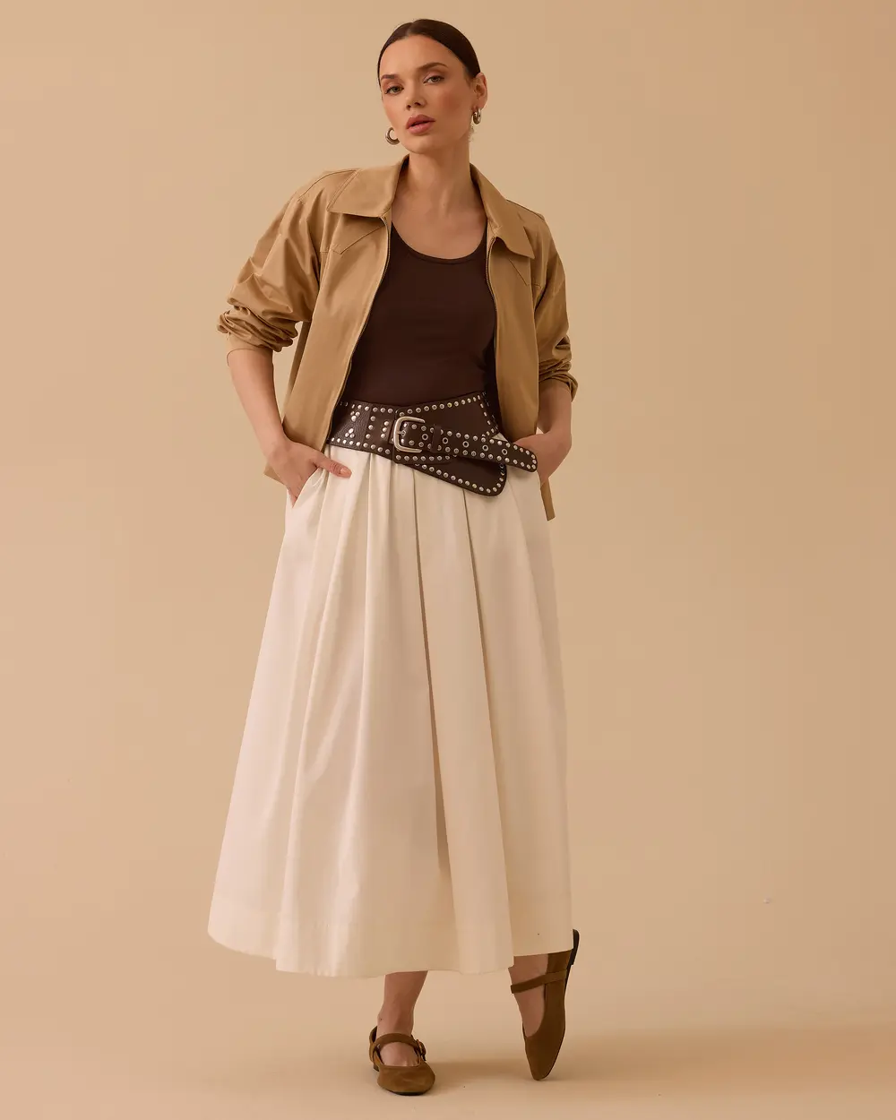 Gömlek Yaka Fermuarlı Ceket