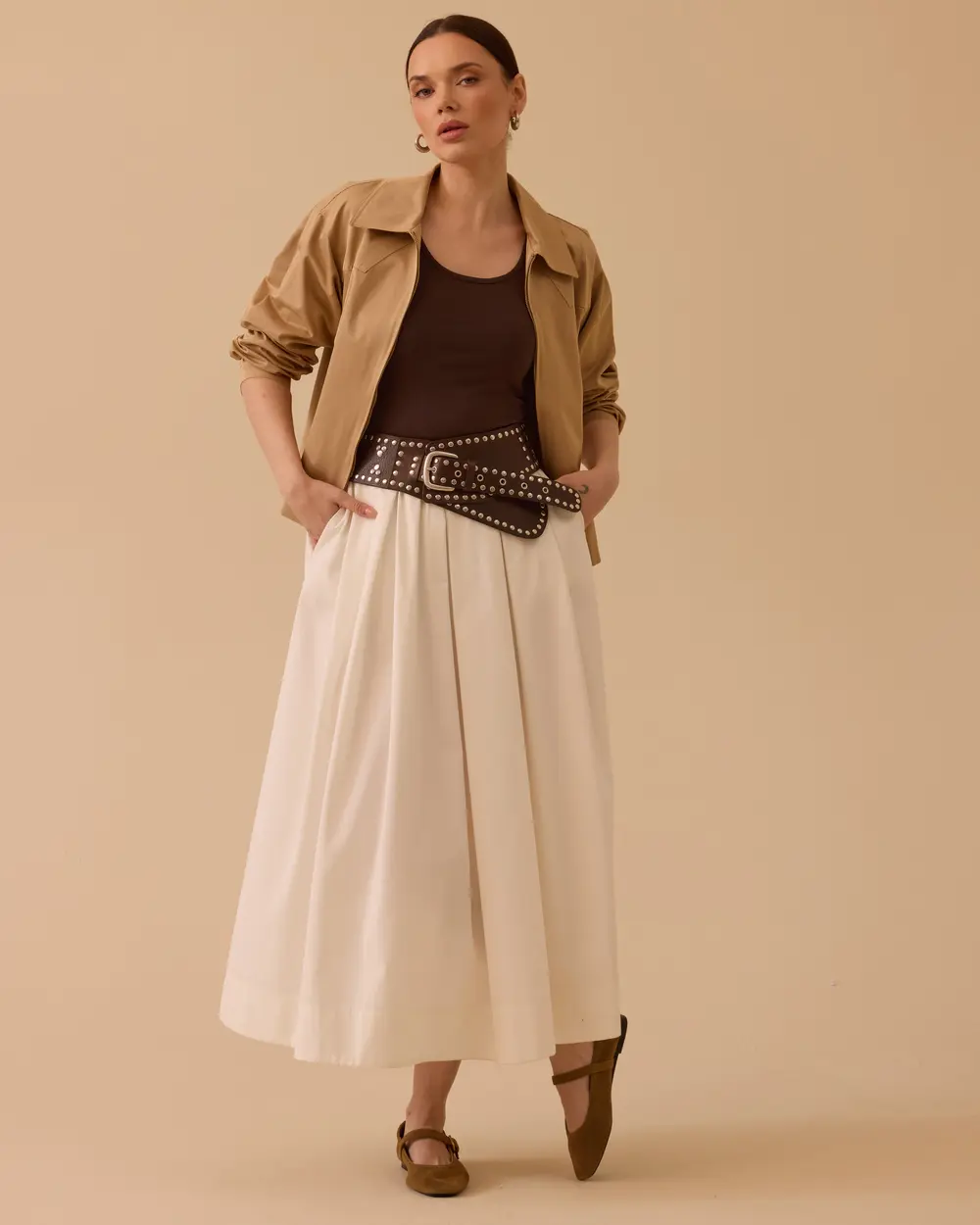 Gömlek Yaka Fermuarlı Ceket