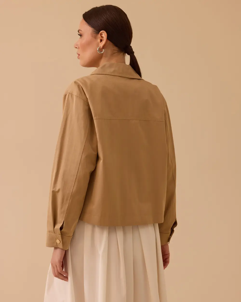 Gömlek Yaka Fermuarlı Ceket