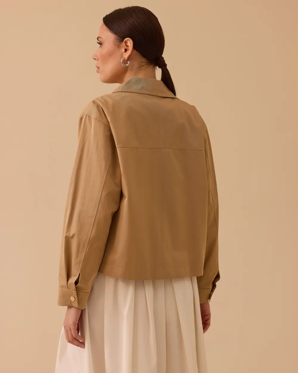 Gömlek Yaka Fermuarlı Ceket