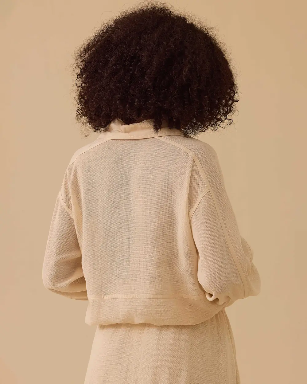 Drawstring Jacket with Mesh Detail