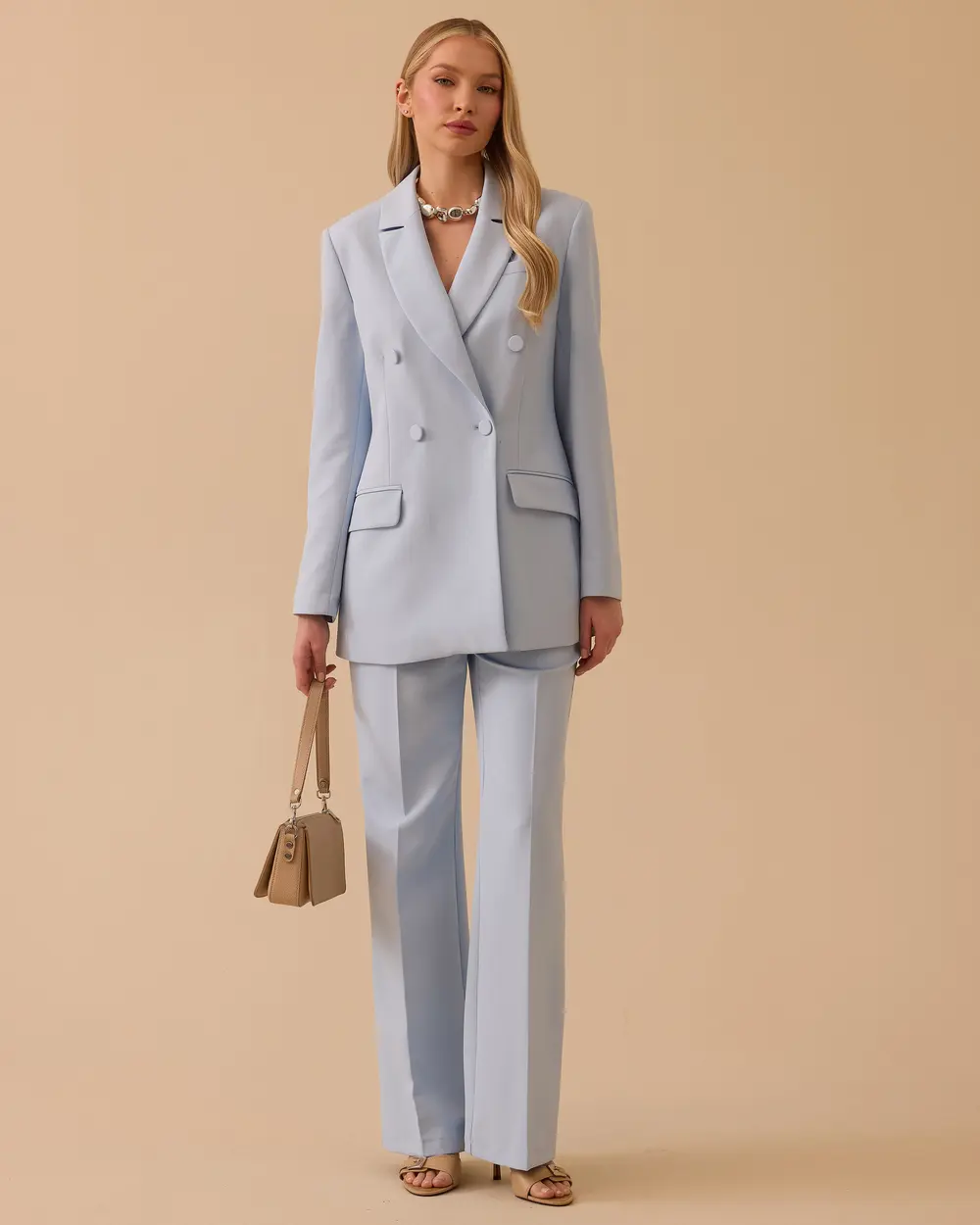 Düğmeli Kruvaze Klasik Ceket