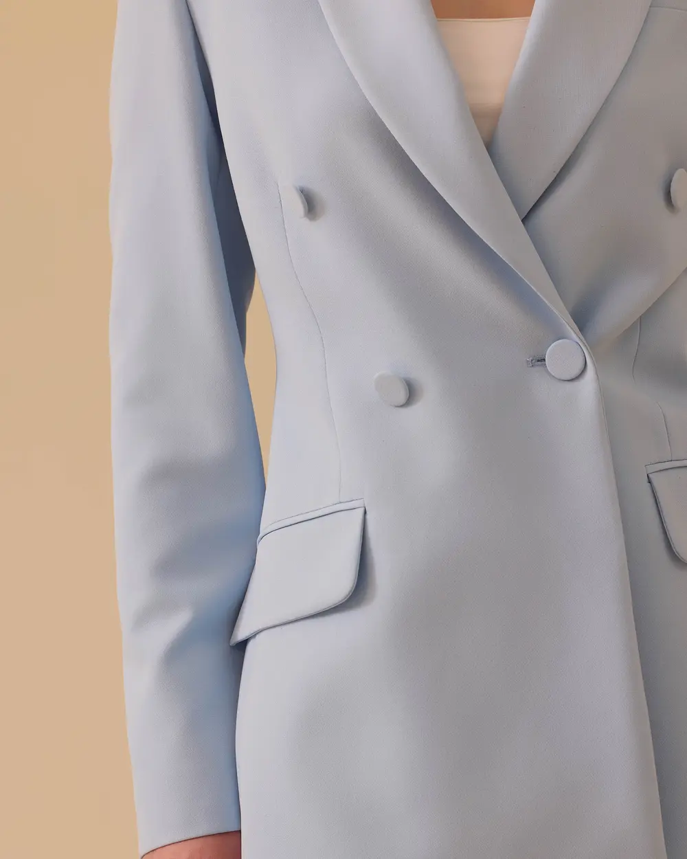 Düğmeli Kruvaze Klasik Ceket