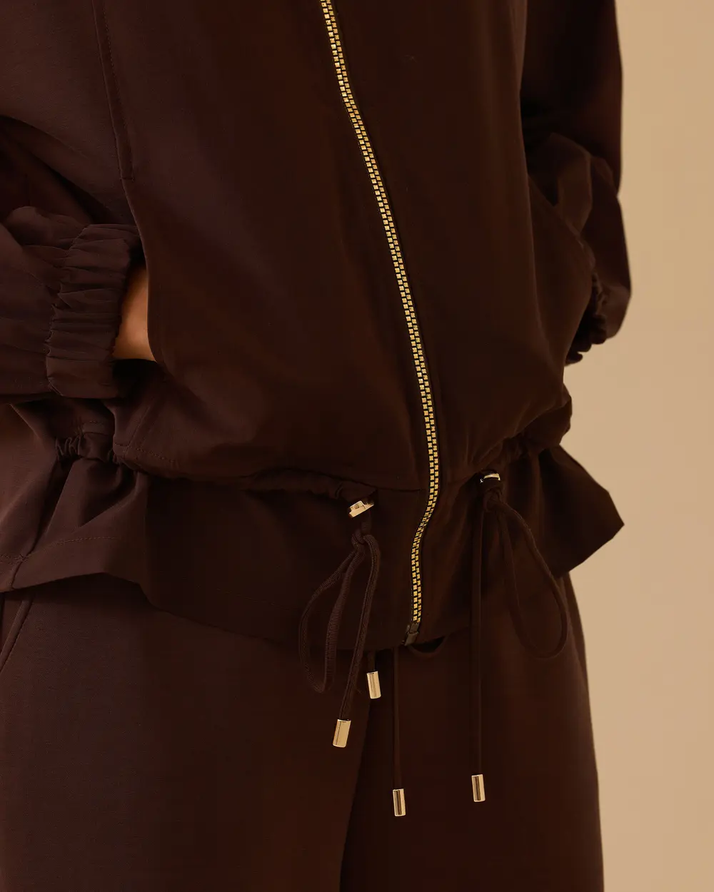 Zippered Waist Adjustable Jacket