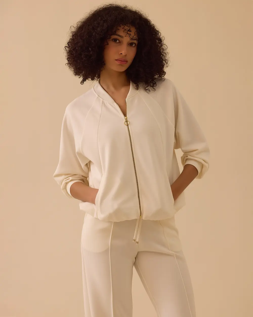 Fermuarlı Cepli Balon Ceket