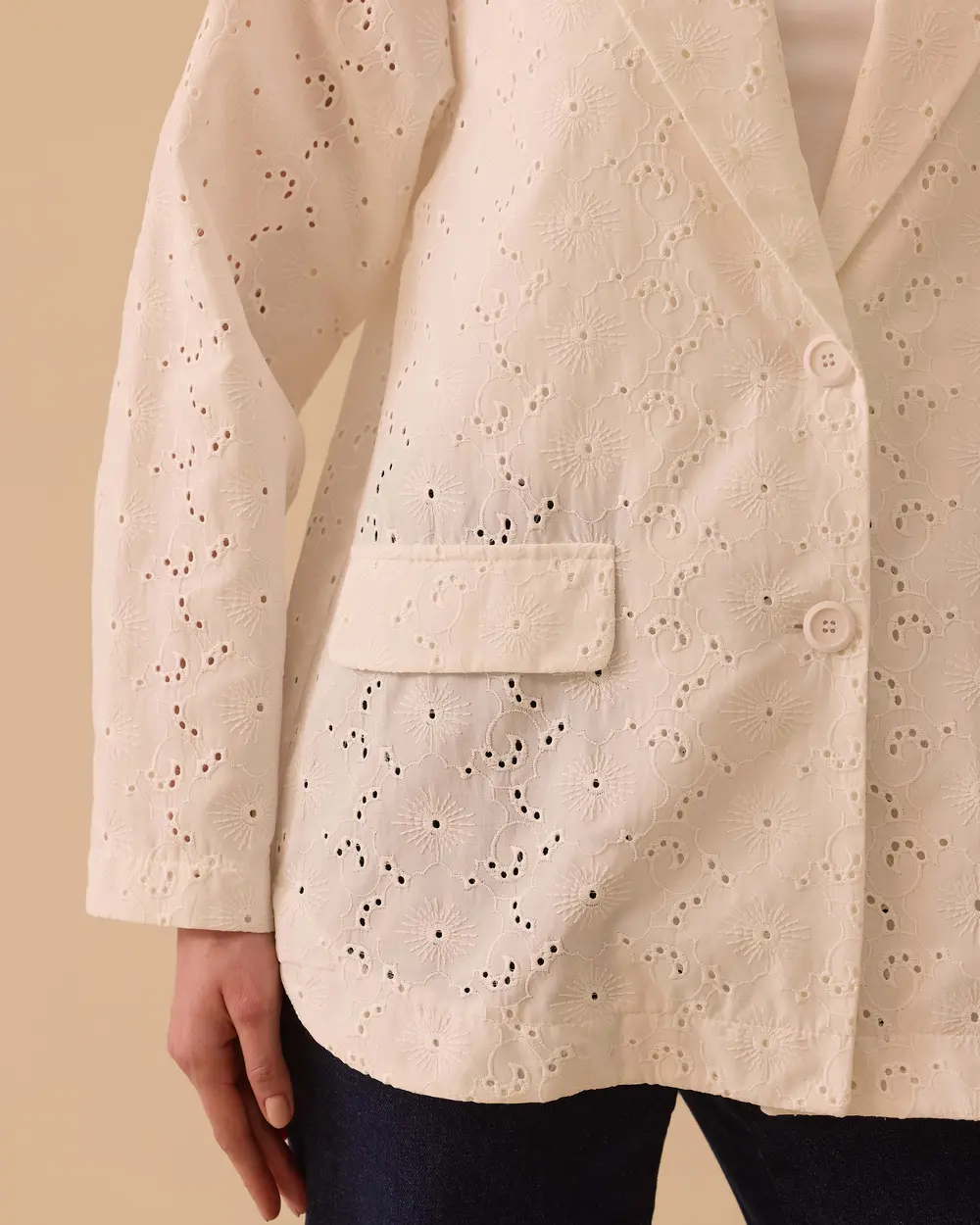 Double Button Scalloped Jacket