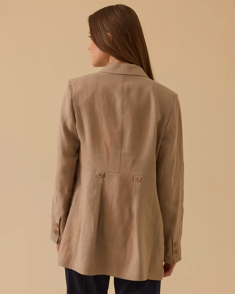 Double Buttoned Linen Jacket