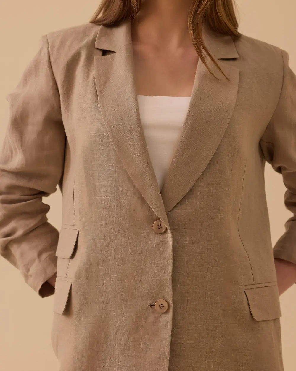 Double Buttoned Linen Jacket
