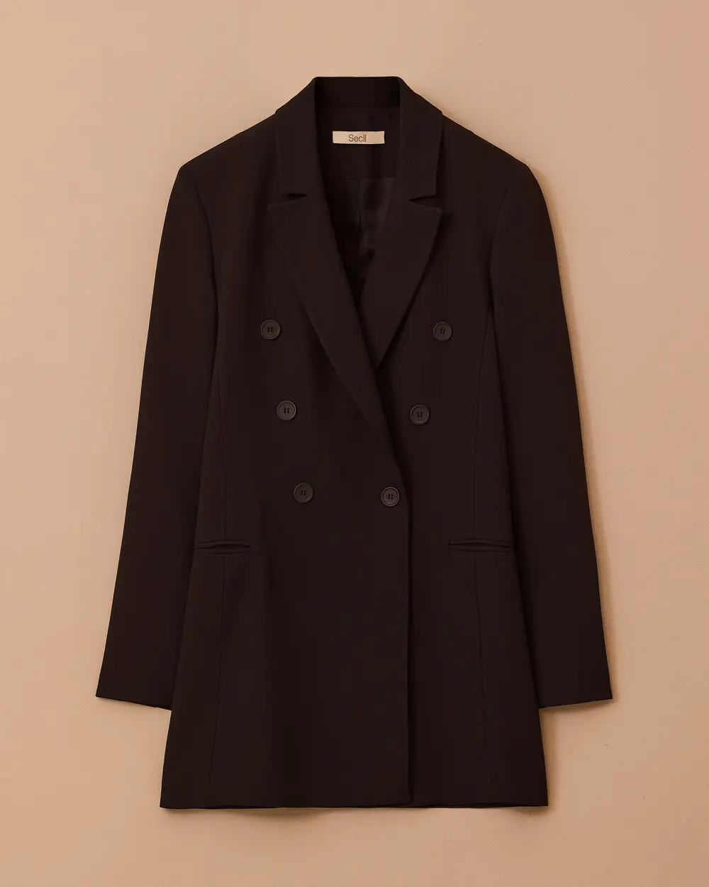 Düğmeli Kruvaze Klasik Ceket