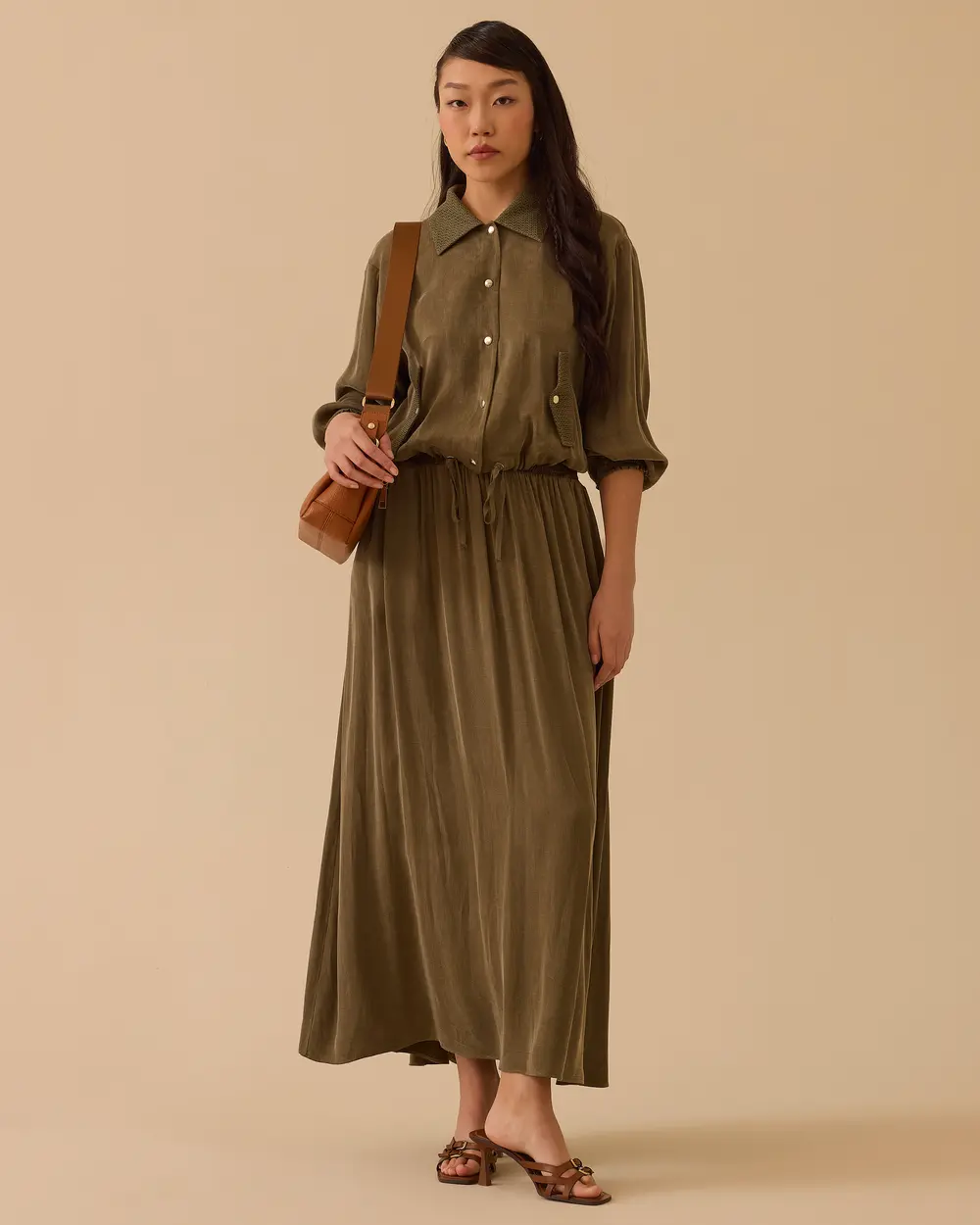 Gömlek Yaka Bel Boy Ceket