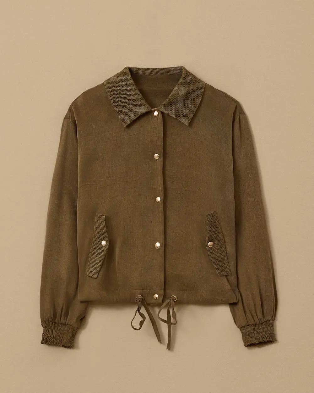 Shirt Collar Waist Length Jacket