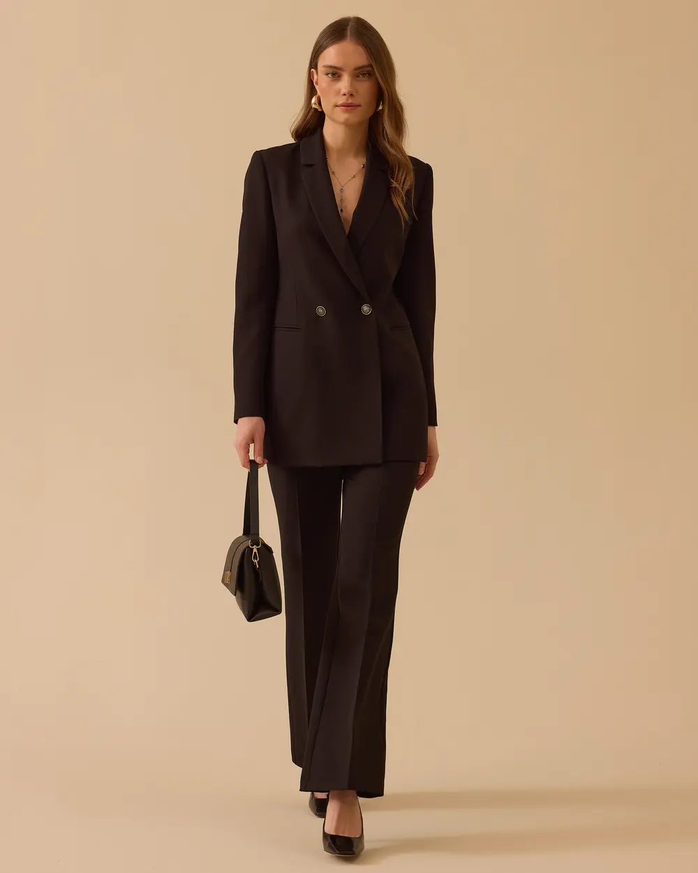 Çift Düğmeli Kruvaze Klasik Ceket