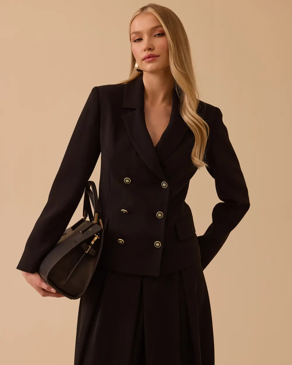 Düğmeli Kruvaze Ceket