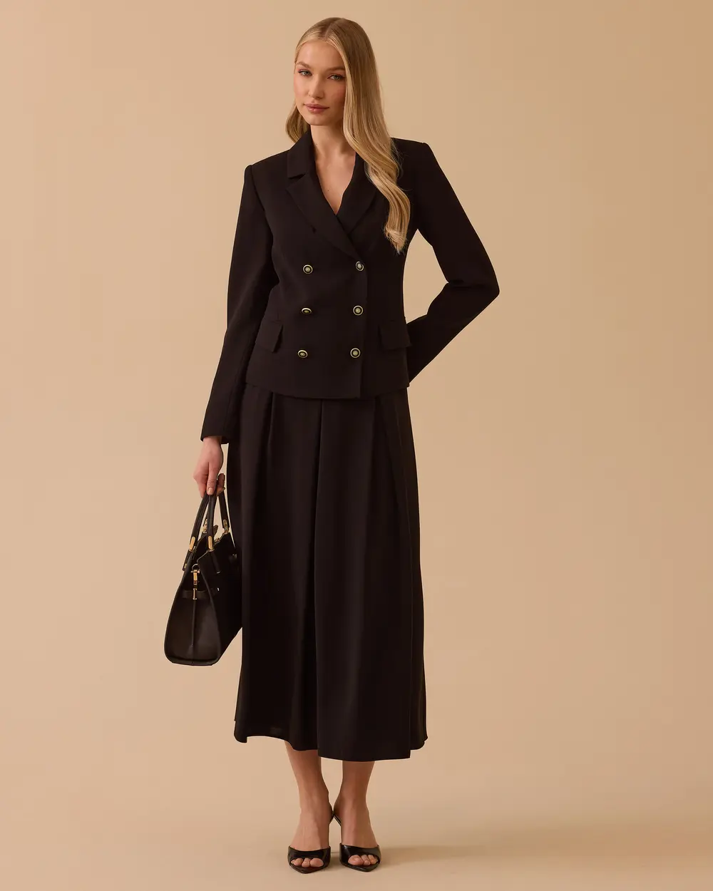 Düğmeli Kruvaze Ceket