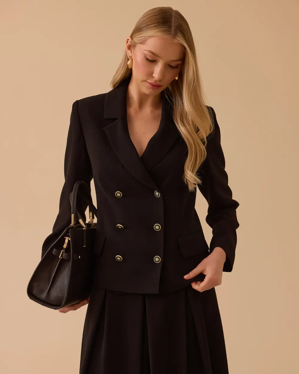 Düğmeli Kruvaze Ceket