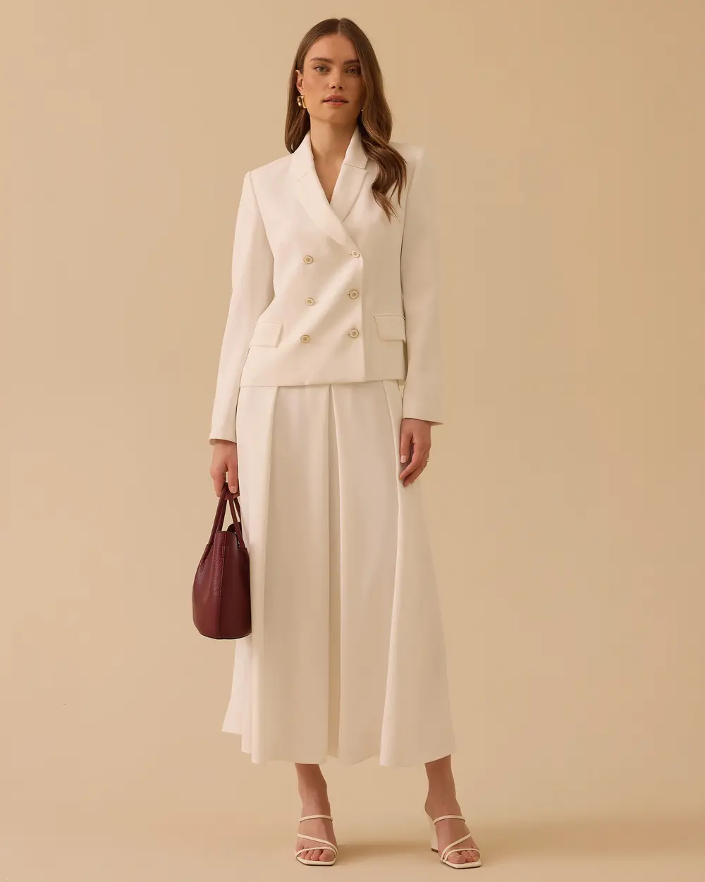 Düğmeli Kruvaze Ceket