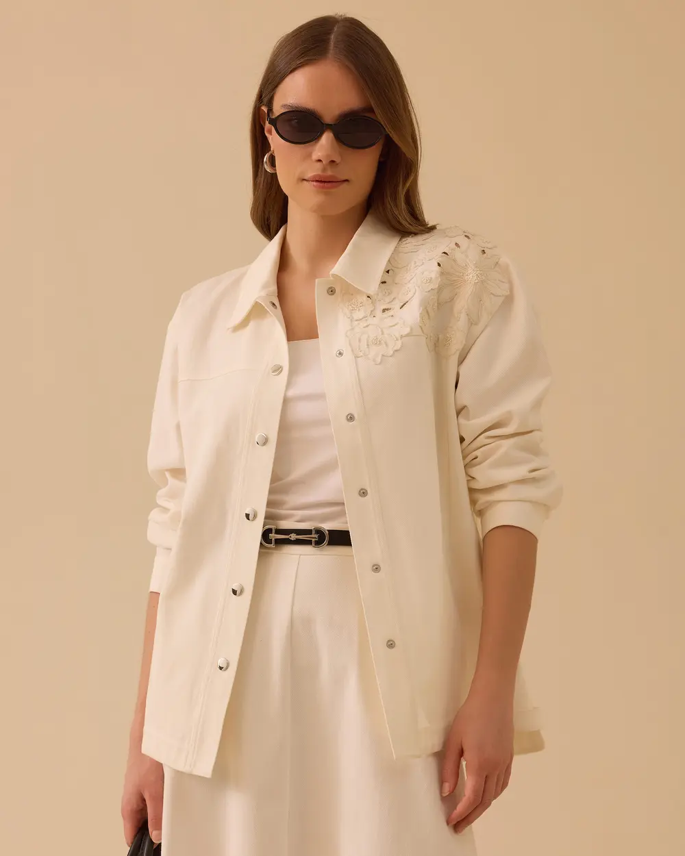 Nakışlı Koton Ceket