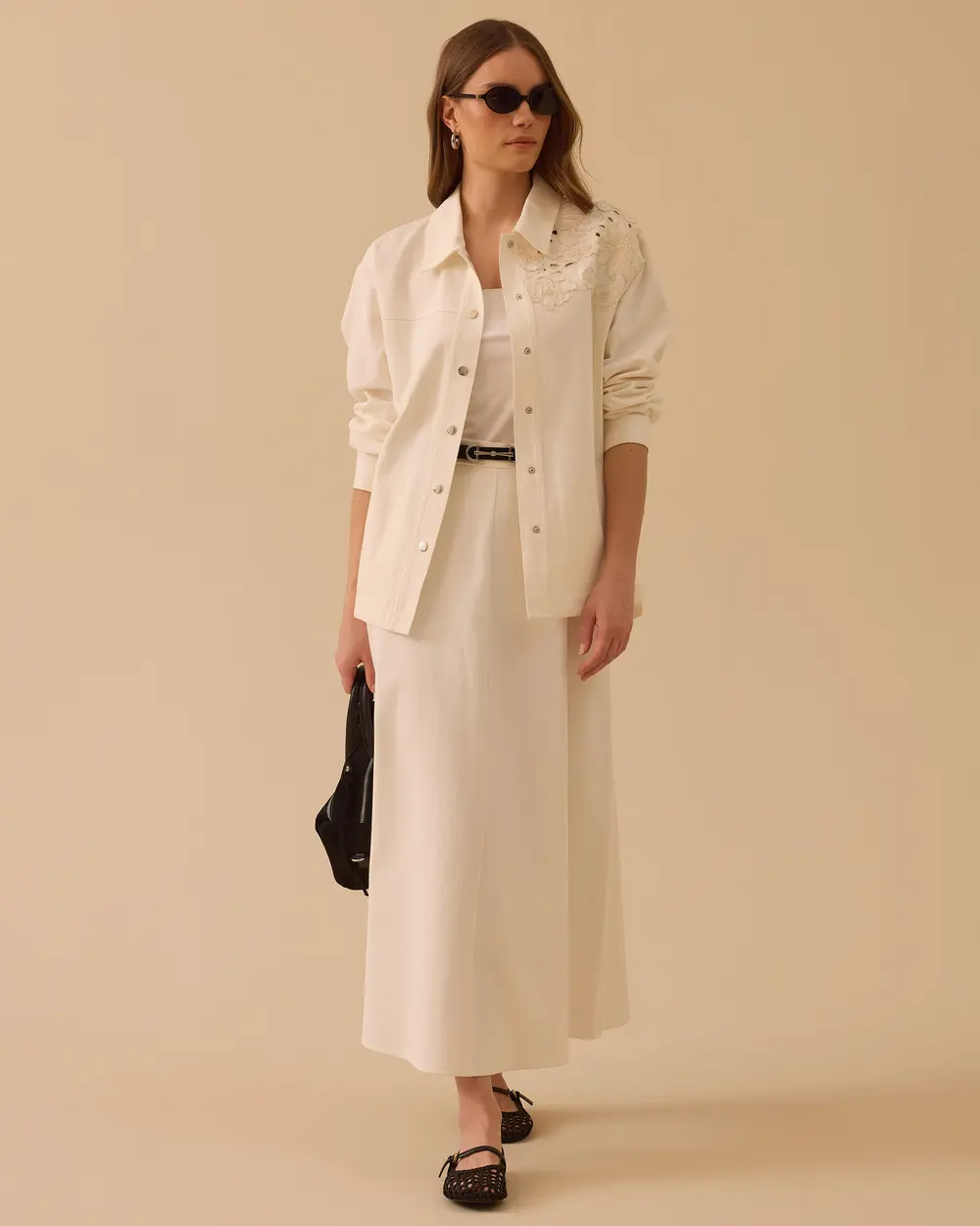 Nakışlı Koton Ceket