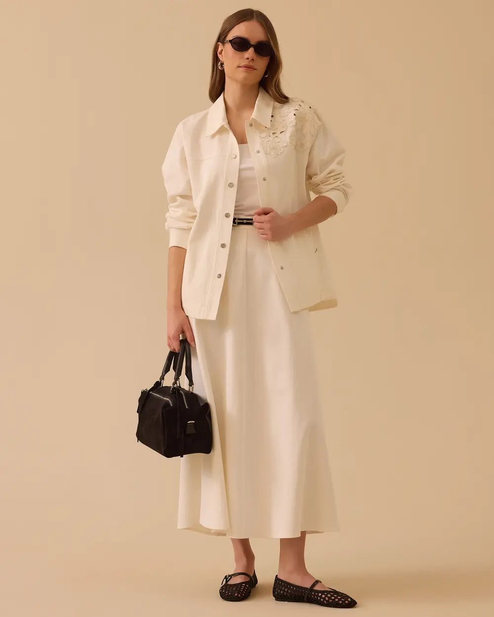 Nakışlı Koton Ceket