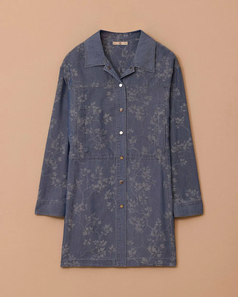 Floral Patterned Drawstring Waist Jacket