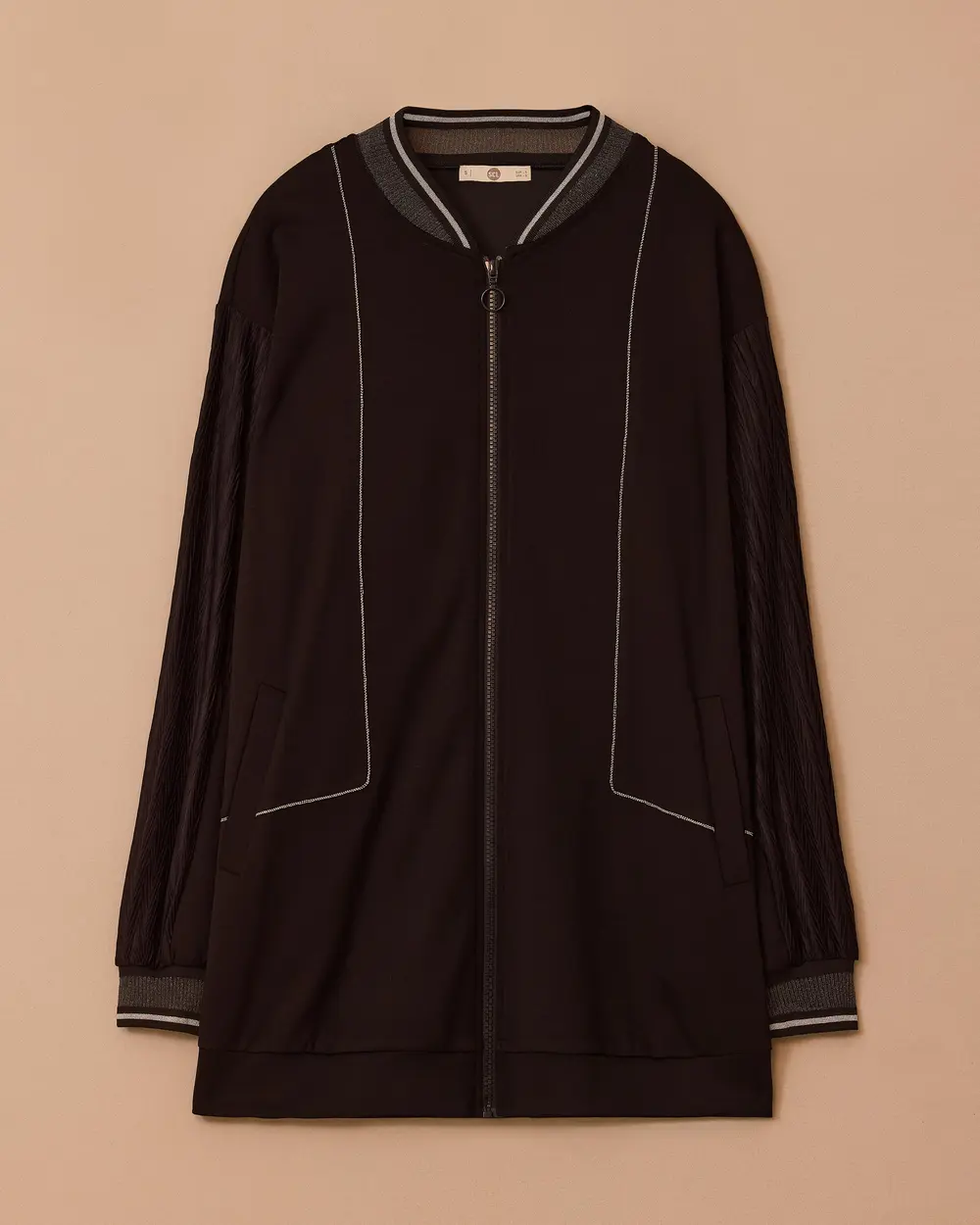 Çift Kumaşlı Fermuarlı Ceket