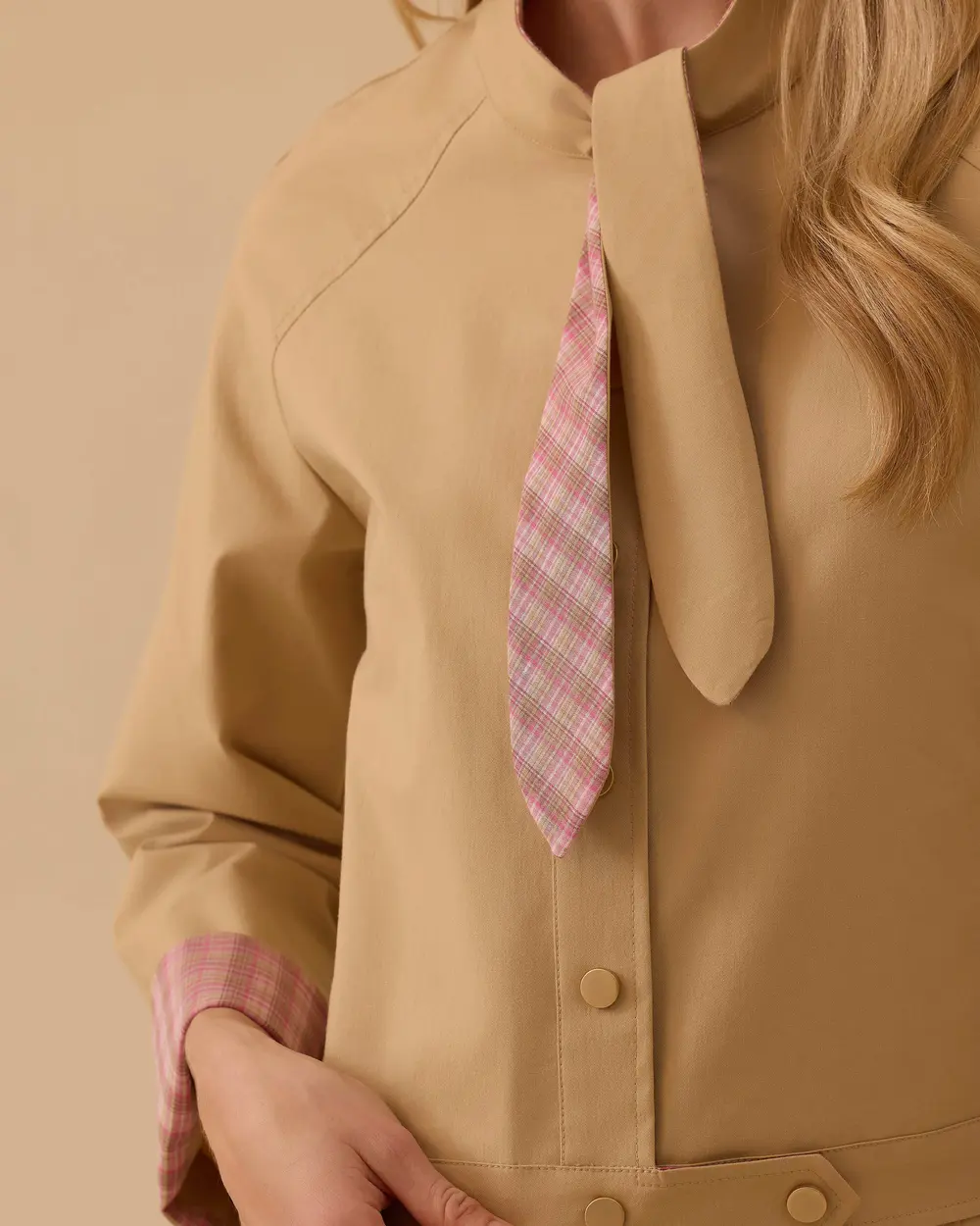 Scarf Collar Detailed Jacket